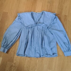 ZARA peter pan collar blouse, size small